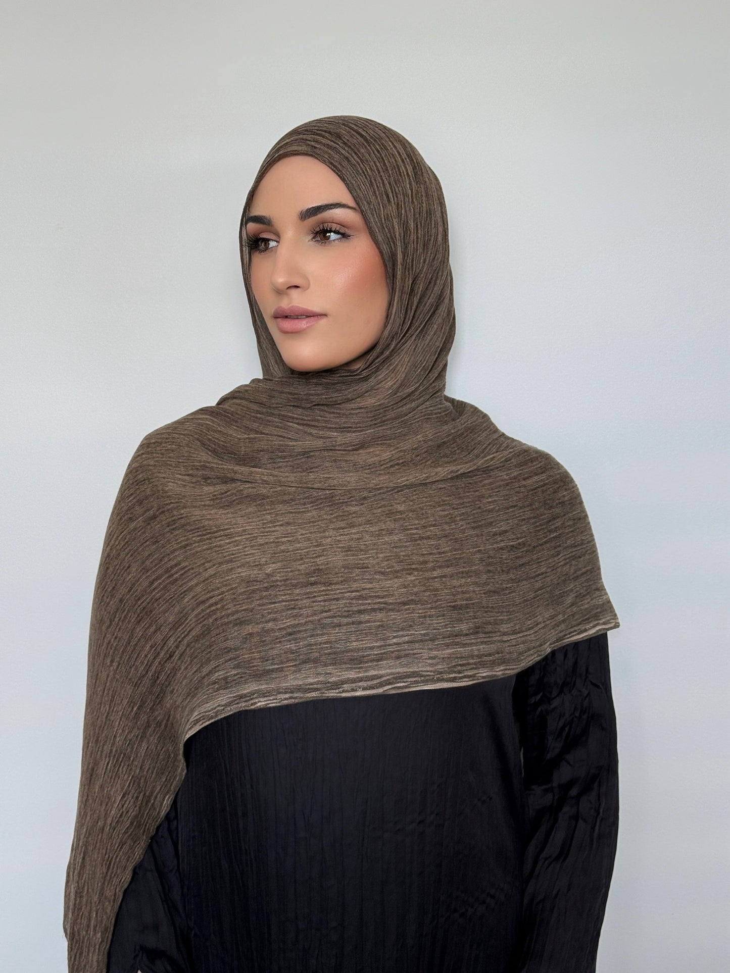 Textured Rayon Hijab Deep Mocha