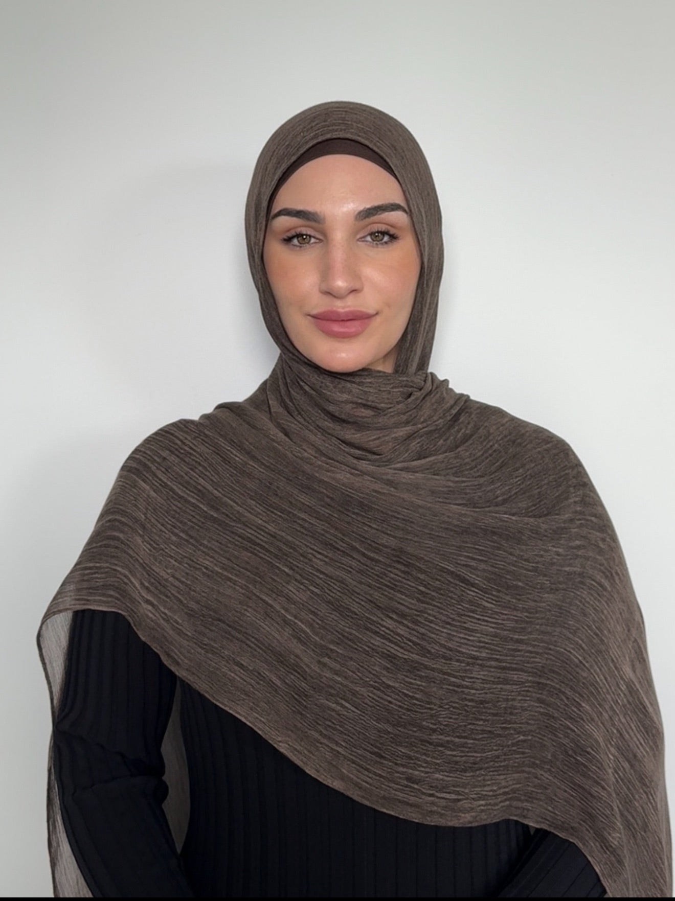 Brownie Textured Hijab Set