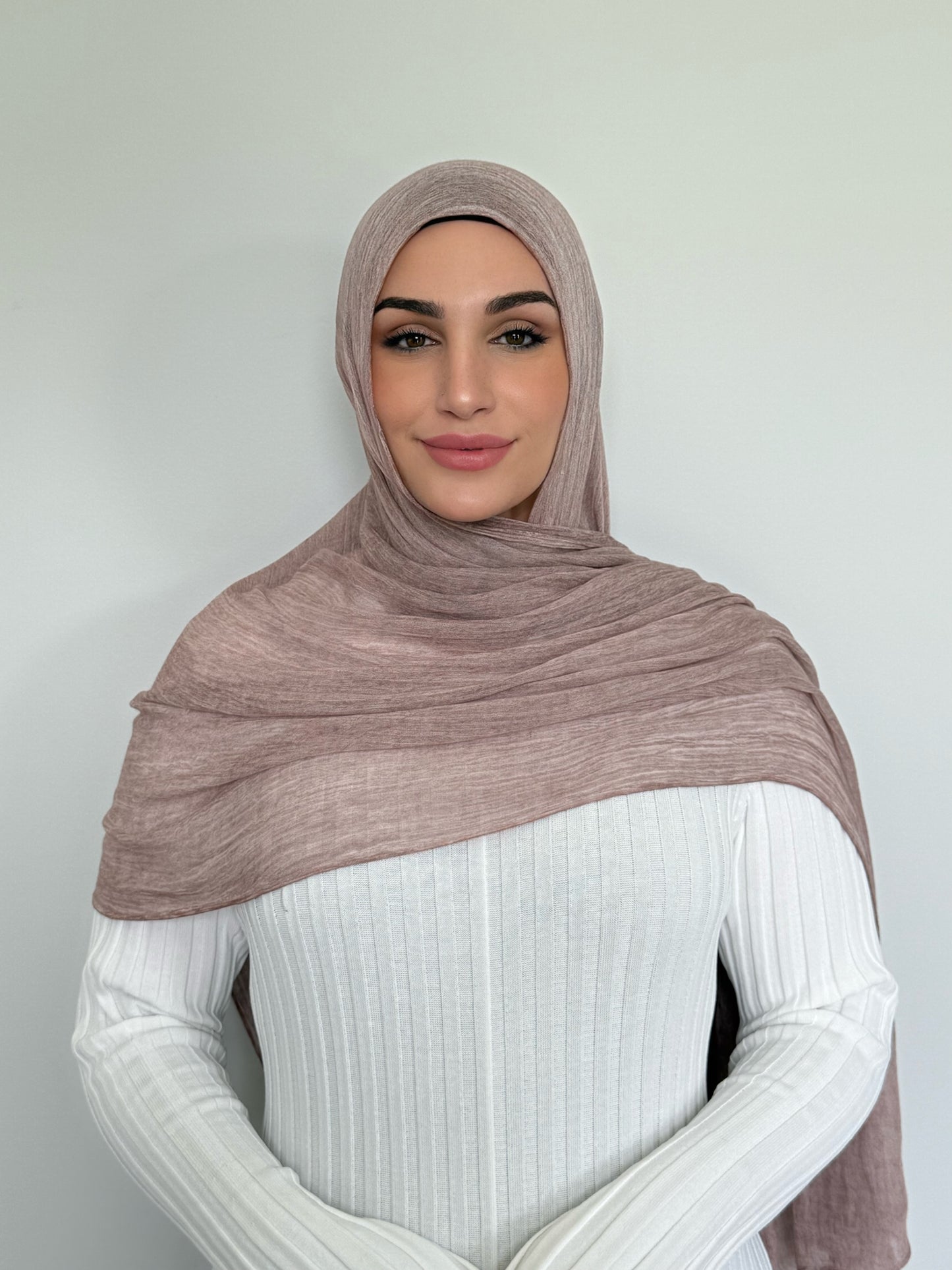 Soft Blush Textured Hijab