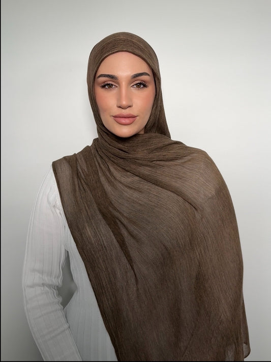 Textured Rayon Hijab light Brown