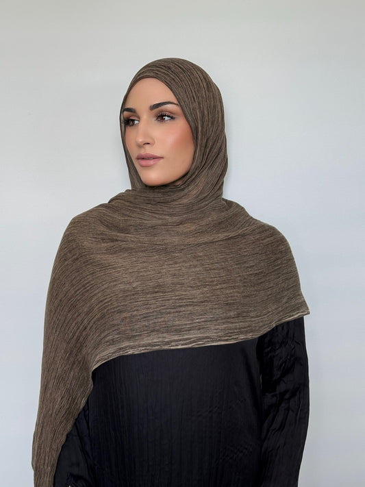 Textured Rayon Hijab Deep Mocha