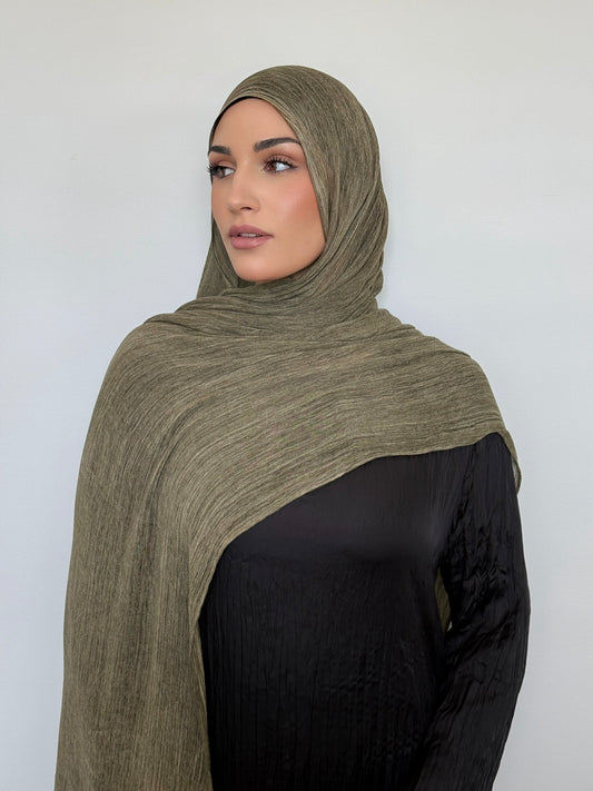 Textured Rayon Hijab Khaki