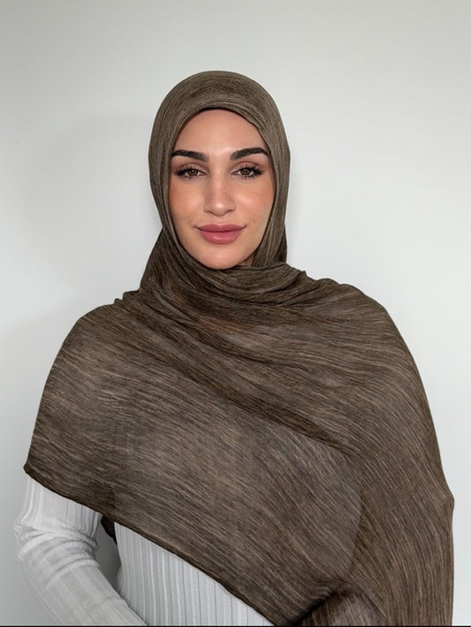 Textured Rayon Hijab Dune Brown