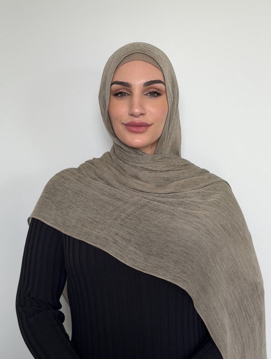 Latte Textured Hijab set